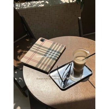 經典棕色卡其格紋 ins氣質平板殼 ipad pro11/10代/air6/10.9寸磁吸翻蓋書本款支撐10.2/5/迷你6保護套12.9寸