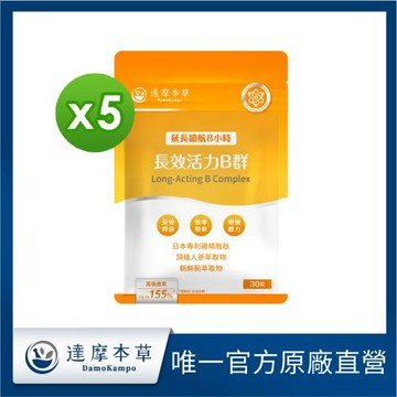 【達摩本草】長效活力B群錠x5包 (30錠/包)《人蔘萃取物 耐力續航》