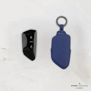 STORY LEATHER 【VW-SKODA-T3】【車鑰匙皮套 巴掌紋星葡藍】 Style VW-SKODA-T3
