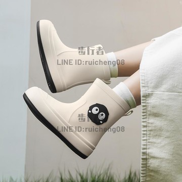 可愛雨靴女款日系成人外穿時尚雨靴戶外雨天涉水防滑耐磨軟底膠鞋【步行者戶外生活館】