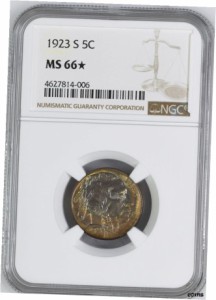 アンティークコイン NGC PCGS 1923年-S バッファロー 5C MS 66- show original title