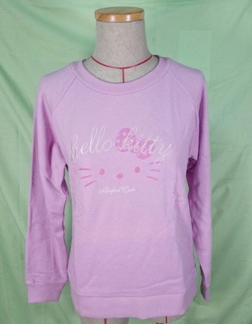 【震撼精品百貨】Hello Kitty 凱蒂貓~長袖T_臉_粉