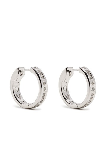 APM Monaco - Love Morse Code hoop earrings - women - Brass - One Size - Silver