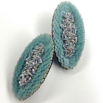 耳飾 藍綠色 可選金屬配件