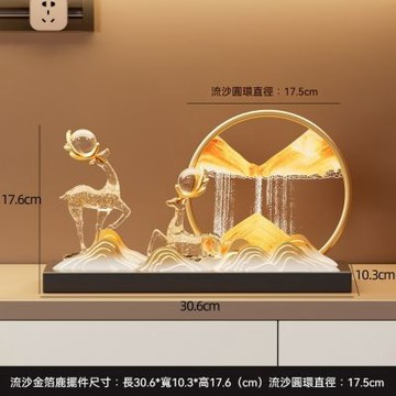 輕奢招財鹿擺件 新中式客廳擺臺 玄關玻璃電視櫃擺飾 家居辦公室裝飾 喬遷禮物
