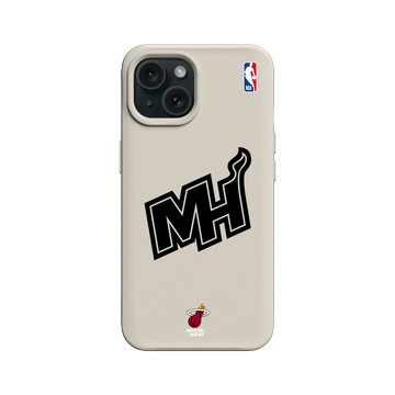 iPhone 15 SolidX 貝殼灰 - NBA - B&W-邁阿密熱火 Miami Heat B&W - Light