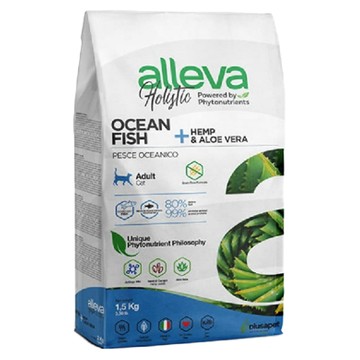 alleva 艾雷雅 草本呵護無穀系列貓糧 成貓  深海鮮魚 + 大麻籽蘆薈  1.5kg  1袋