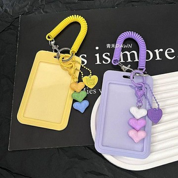 卡套 小卡套 ins卡套鑰匙扣一體學生身份證公交校園卡門禁飯卡透明證件