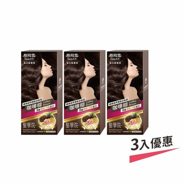 【樹飛雪】三入組 髮學院染髮劑 環保簡易包(灰白髮專用 咖啡棕)