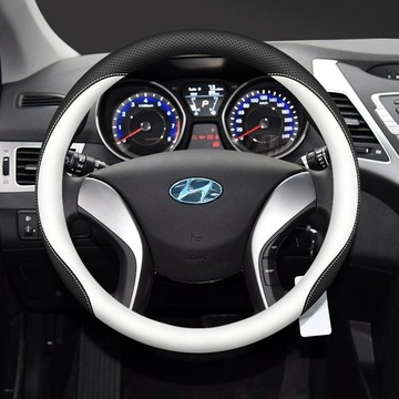 新款 Hyundai 現代方向盤套 Venue Elantra Tucson Ix35 Santa 方向盤 超薄真皮把套