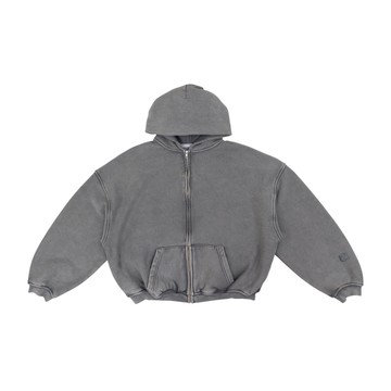 alexanderwang 灰色搖粒絨星星圖案拉鍊連帽衫