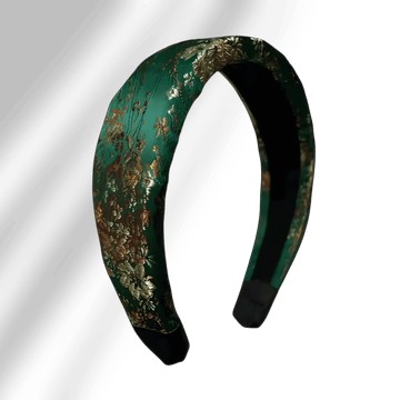 織錦緞髮箍－流光翡綠｜沐藝坊