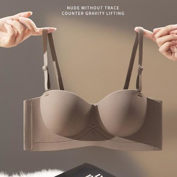 愛依依 上衣 內衣 胸罩 新款無痕3D立體聚攏內衣女小胸顯大一片式抹胸防下垂外擴型胸罩-13562.