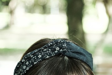 交叉髮帶【櫻花/細紋】