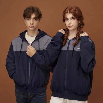 GIORDANO 男女裝高機能防潑水外套 - 03 淡藍色X深藍色