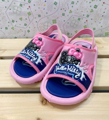 【震撼精品百貨】Hello Kitty 凱蒂貓~台灣製Hello kitty正版兒童拖鞋-可愛大臉黑藍色(13~18號)#18115