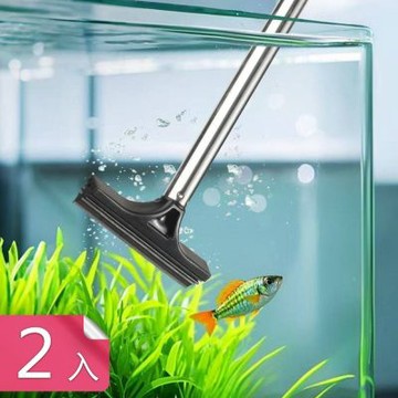 【荷生活】不鏽鋼伸縮桿防滑手柄矽膠刷 可伸縮除垢除藻不傷玻璃清潔刷-2入組