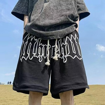 ✨臺灣出貨&潮流百搭🌟美式復古做舊字母運動嘻哈高街休閒百搭褲衩夏季男士青年籃球短褲