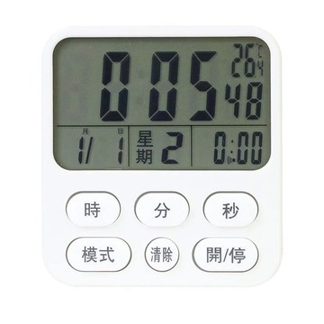 KINYO萬年曆電子式計時器 白