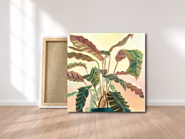 室內植物繪畫，植物牆藝術，牆壁裝飾，廚房裝飾