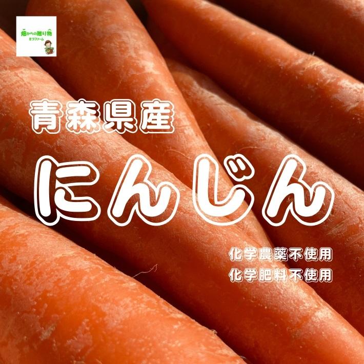 青森県産　にんじん　化学農薬不使用・化学肥料不使用　１袋約２５０g