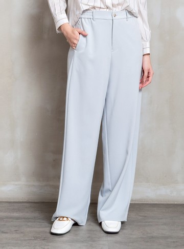 晨光柔雲厚雪紡及地寬管褲