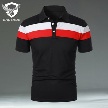 EAGLADE 有領男士 Polo T 恤男士透氣 ZT122 黑色 K11
