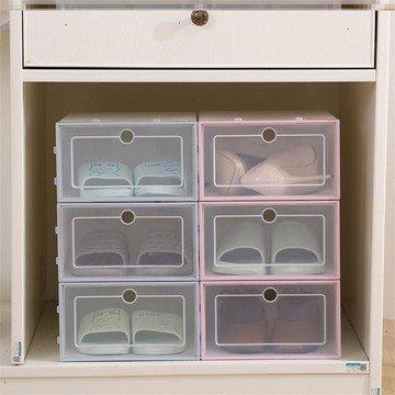 透明塑料鞋盒男女鞋子收納盒簡易組合鞋盒子透明大學男女收納箱1入