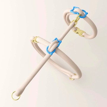 【專為貓咪出行設計】首創圓繩減敏貓胸背帶 - 燕麥杏