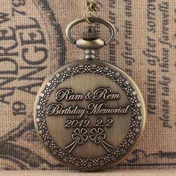 復古懷表女男項鏈表吊墜翻蓋老人學生生日紀念品畢業季禮物懷舊