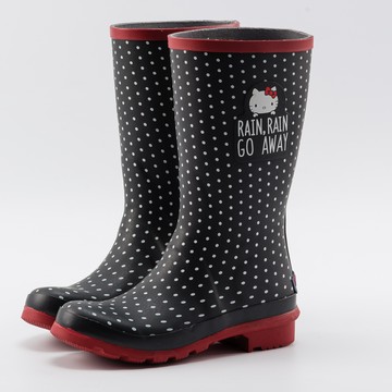 (限時56折/最後尺寸35號)Hello Kitty聯名雨靴第二代-點點晴雨靴-黑