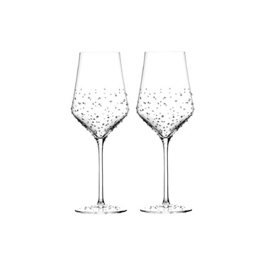 極光380 施華洛世奇水鑽白酒杯 380mlx2 兩入