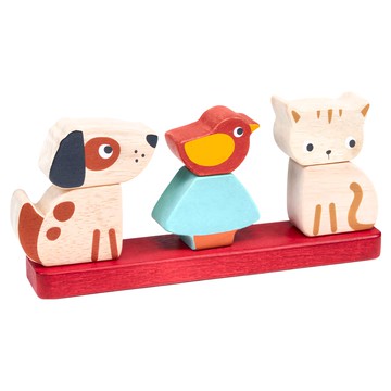 mentari 可愛寵物疊疊樂 3種元素小狗 小貓和小鳥組合 適用年齡12個月以上  MT7107  1組