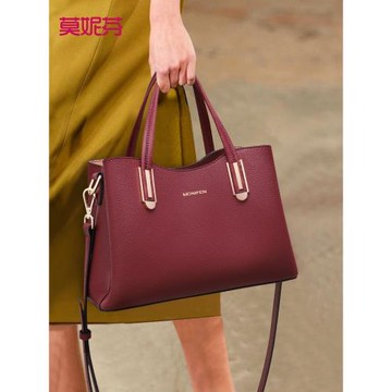 媽媽包包女士2025新款斜挎包托特包真皮女包手提包紅色婚包大容量