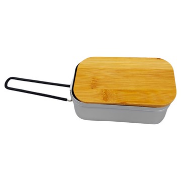 煮飯神器 800ml 木蓋 中 便當盒  1個  黑