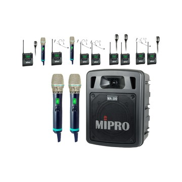 MIPRO MA-300D 雙頻道5.8G(ACT-580H)雙頻道無線喊話器 配件六擇一