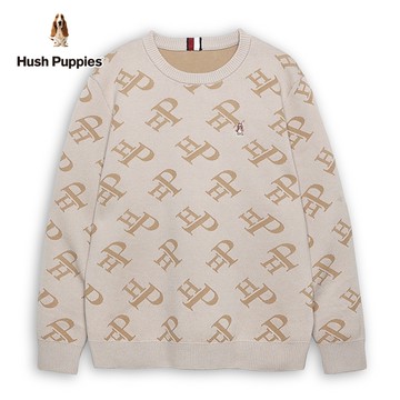 Hush Puppies 線衫 男裝簡約HP刺繡小狗落肩線衫