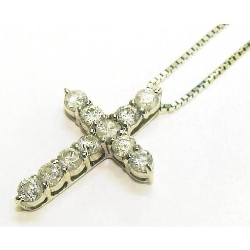 13-14】K18WG ダイヤモンド1.191ct ペンダントネックレス【菊地質店