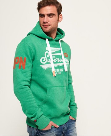 Superdry Men's Men's High Flyers Duo Hoodie Green / Vermont Green Malt - Size: L