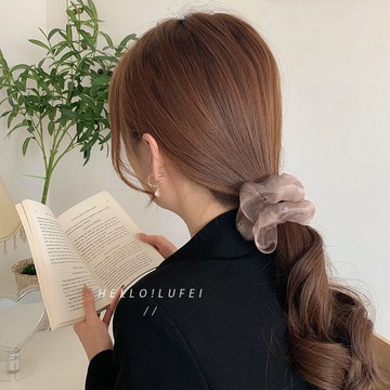 簡約氣質網紗大腸發圈韓國皮筋發繩ins網紅爆款頭繩扎馬尾發飾女