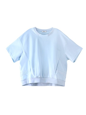 落肩異素材拼接短袖T恤(0S000003600) - earth music&ecology