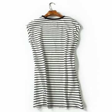 夏新款條紋卡通甜美連衣裙仙女小清新百搭韓版顯瘦裙子外貿女裝潮