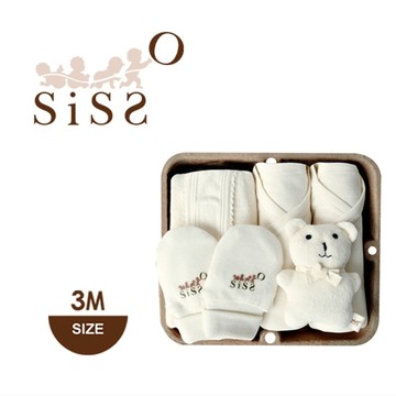 【SISSO有機棉】有機寶寶安心五件組 3M(米米熊)