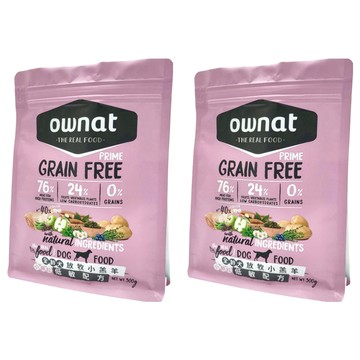 ownat 歐娜特 無穀 全齡犬 放牧小羔羊 低敏配方  300g  2包