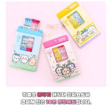 ✈️現貨✈️韓國空運~正版授權chiikawa吉伊卡哇~六角木製2B鉛筆.10入鉛筆組