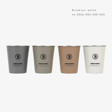 BROOKLYNWORKS 不鏽鋼單杯(灰色/棕色)(2入)