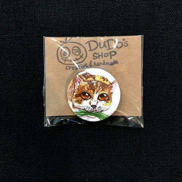 手繪插畫小胸章小徽章別針 | 三花貓 花貓