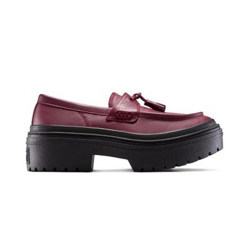 Converse CTAS Lugged Heel 女鞋 酒紅色 厚底 皮革 穿搭 樂福鞋 休閒鞋 A14708C