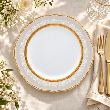 細緻花卉 × 優雅金邊｜生日｜喬遷｜新婚【日本Noritake】花舞春風金邊展示盤單入(附禮盒)