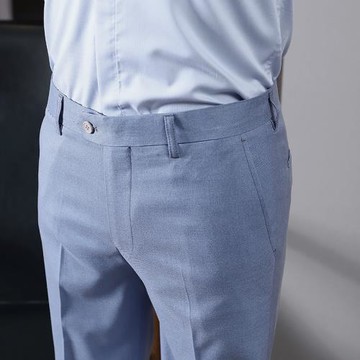 THEMASEE男裝韓版新品彈力免燙墜感西裝褲男修身商務休閑直筒正裝